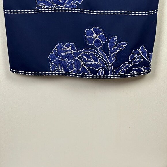 Tadashi Shoji Kitami Embroidered Sleeveless Shift Dress Blue - Picture 7 of 12